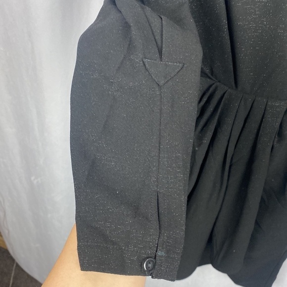 Anthropologie See U Soon Black Sparkle Elegant Long Sleeve Mini Dress - Size S - Picture 12 of 16